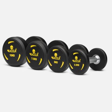 NUCCLR Rubber Dumbbell Set 2.5-10 KG 